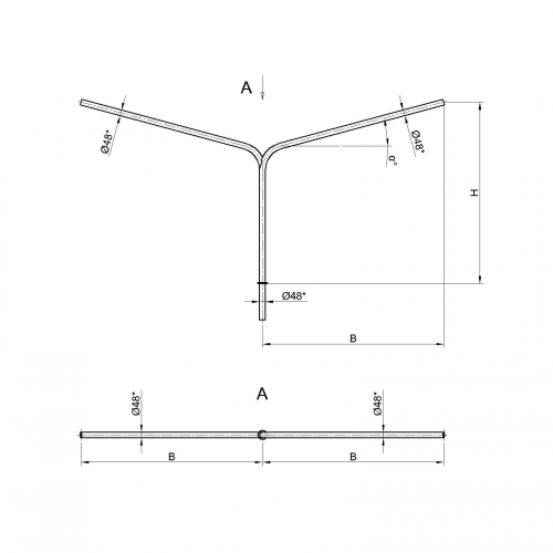 Консольный кронштейн двухрожковый К4-1,5-1,5-1-1