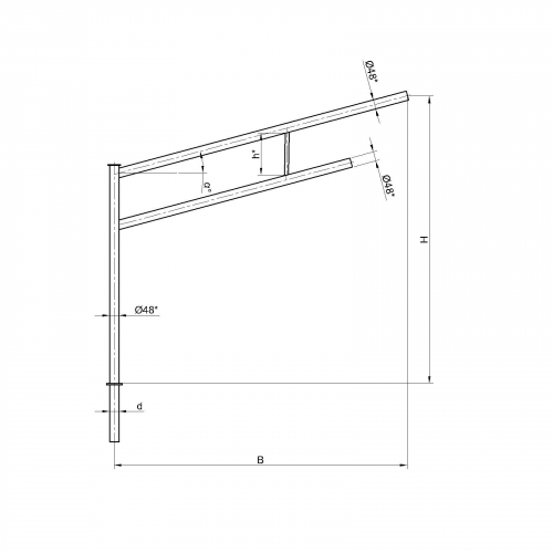 Консольный кронштейн двухрожковый К37-1,5-2,0-1-1